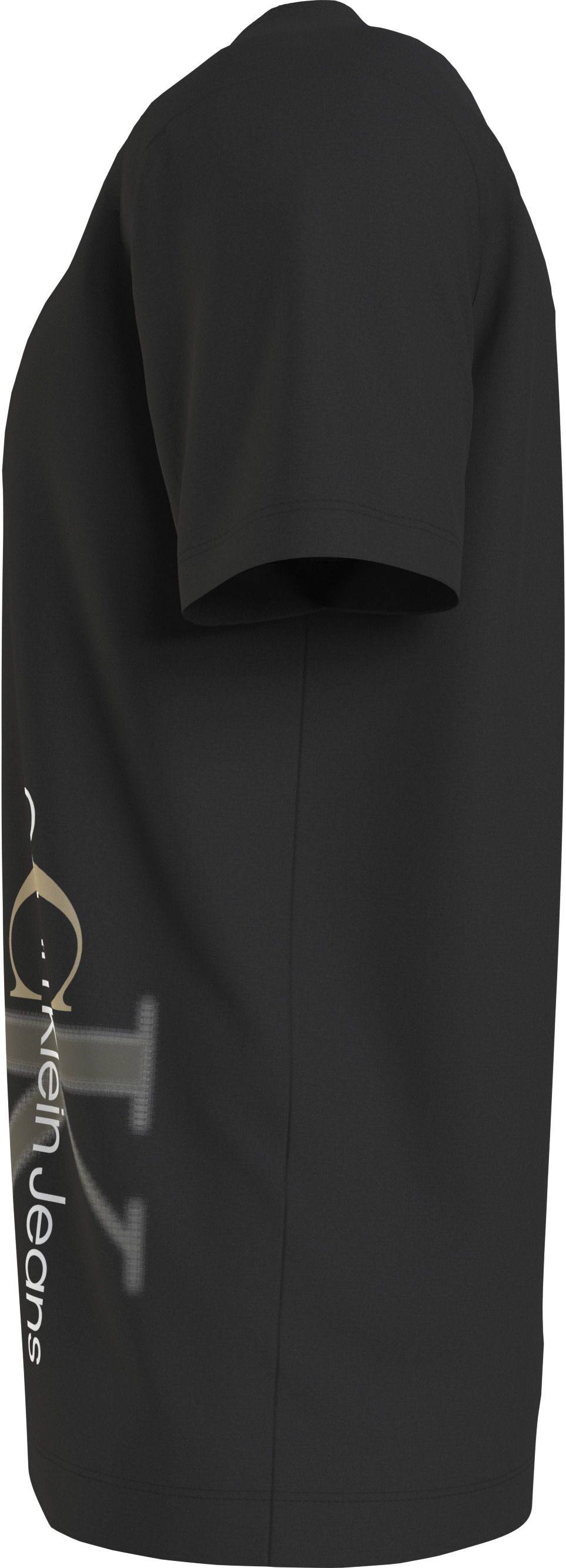 CALVIN KLEIN  T-shirt da Uomo Calvin Klein Nera in Cotone con Collo Rotondo Presa
