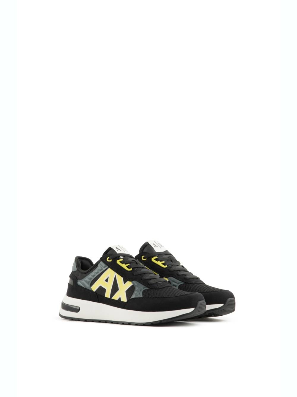 ARMANI EXCHANGE  Sneakers Uomo Armani Exchange Nero con Inserti in Camoscio Saldi Di Fabbrica