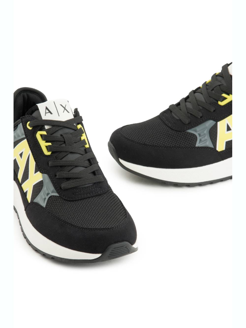 ARMANI EXCHANGE  Sneakers Uomo Armani Exchange Nero con Inserti in Camoscio Saldi Di Fabbrica