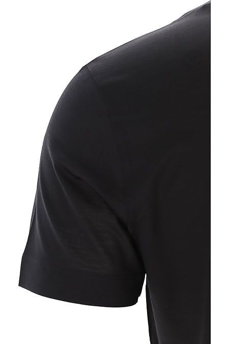 EMPORIO ARMANI  T-Shirt Uomo Emporio Armani in Lyocell e Cotone Nero In Saldo