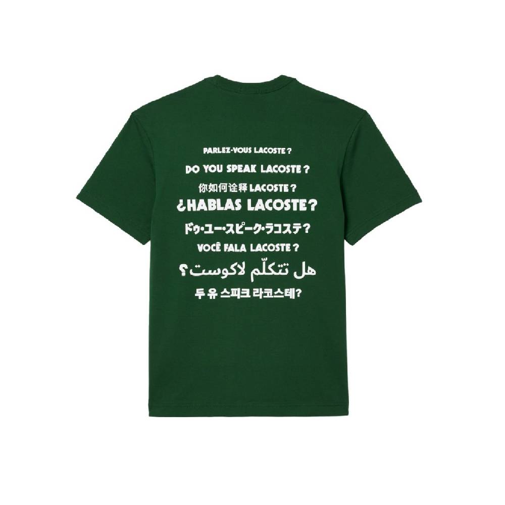 LACOSTE  T-Shirt Lacoste Verde in Cotone - Abbigliamento Casual Uomo Italia