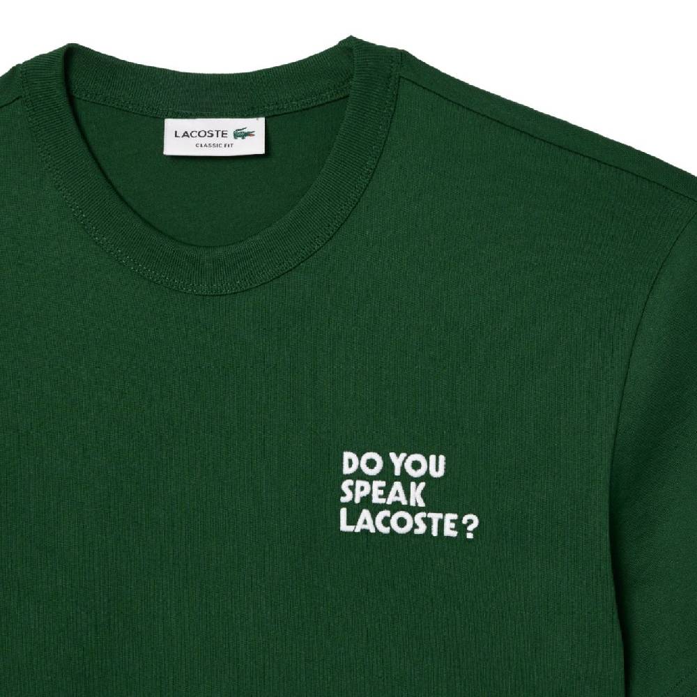 LACOSTE  T-Shirt Lacoste Verde in Cotone - Abbigliamento Casual Uomo Italia