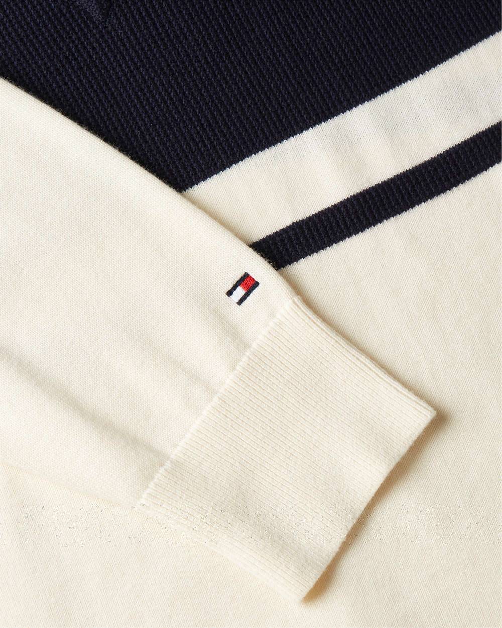 TOMMY HILFIGER  Felpa di Cotone Crema da Uomo Tommy Hilfiger In Linea