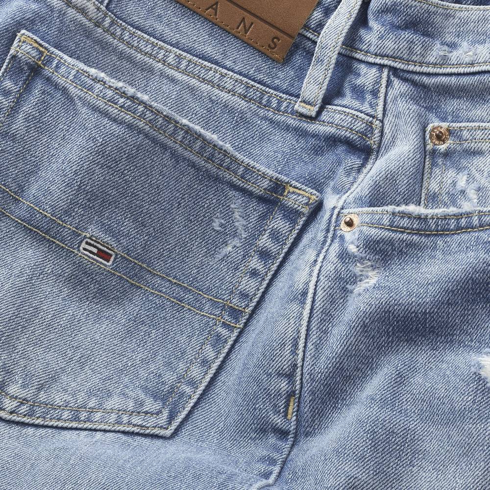 TOMMY JEANS  Jeans Mom Tommy in Cotone Elasticizzato Blu da Donna Promozione Limitata