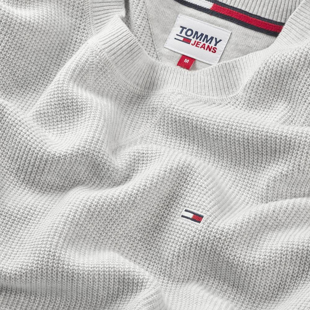 TOMMY JEANS  Felpa Grigia di Cotone Tommy Jeans Uomo Affare Del Giorno
