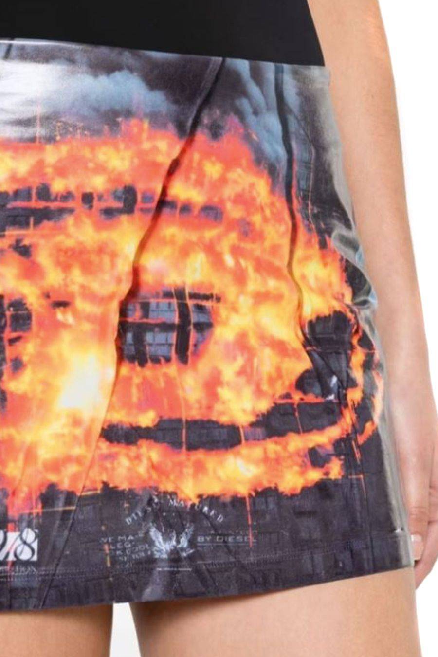 DIESEL  Gonna Piegata Multicolore Diesel - Abbigliamento in Poliestere da Donna In Vendita