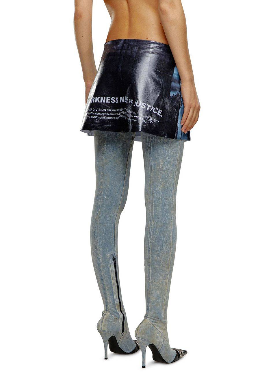 DIESEL  Gonna Piegata Multicolore Diesel - Abbigliamento in Poliestere da Donna In Vendita