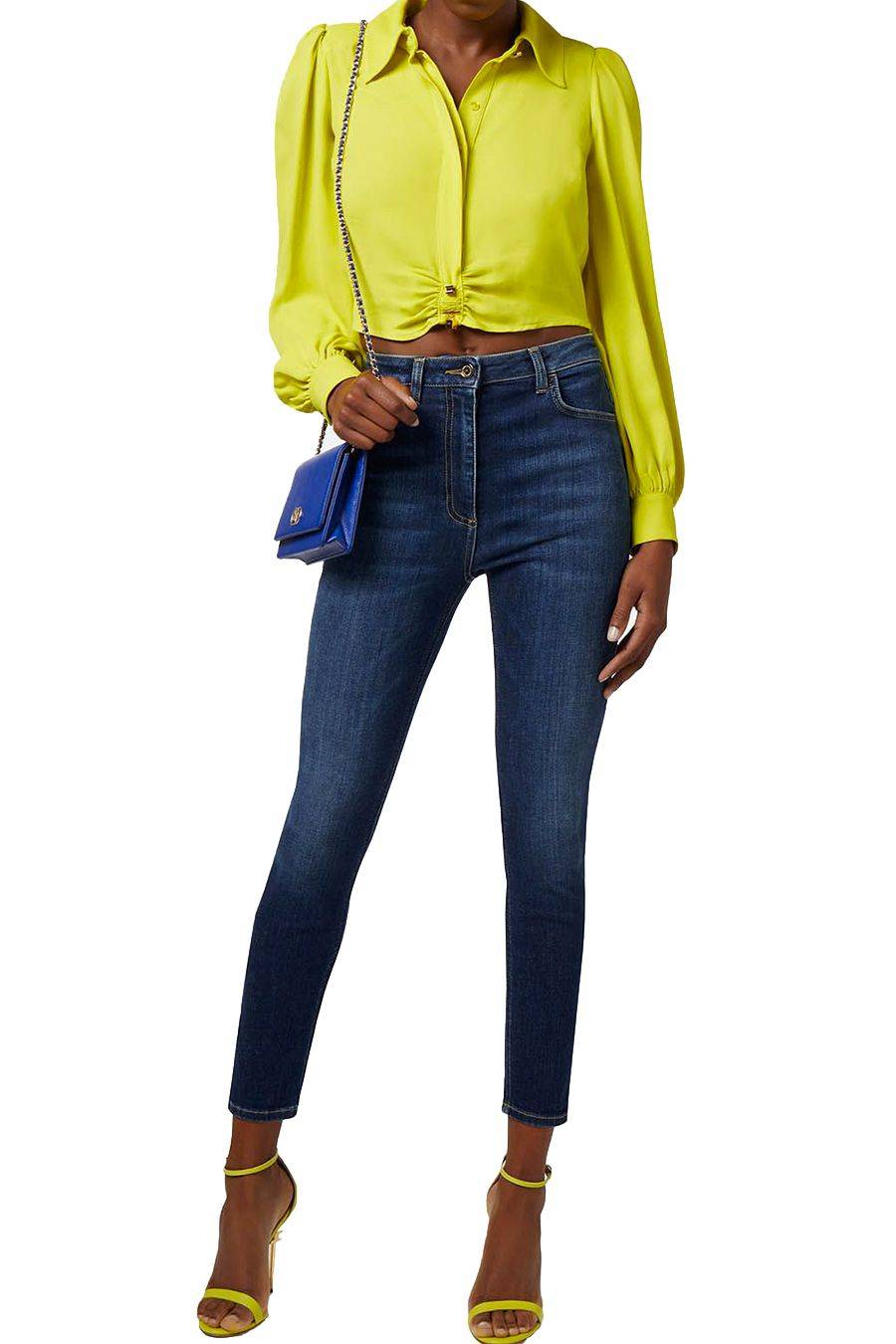 ELISABETTA FRANCHI  Camicia Gialla in Viscosa Elisabetta Franchi Donna Vendita Calda