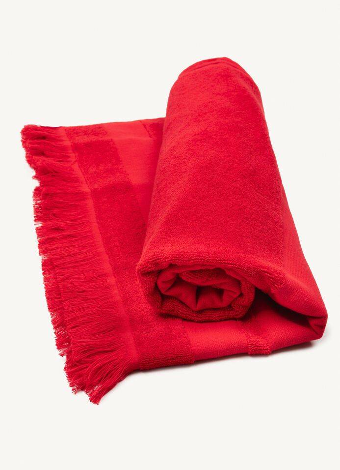 COLMAR  Asciugamano da Spiaggia Rosso in Cotone Unisex Colmar con Frange Vendite Flash