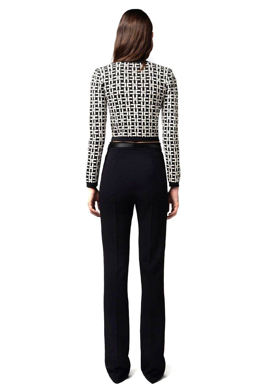 ELISABETTA FRANCHI  Pantaloni Neri Elisabetta Franchi in Tessuto Misto Negozio