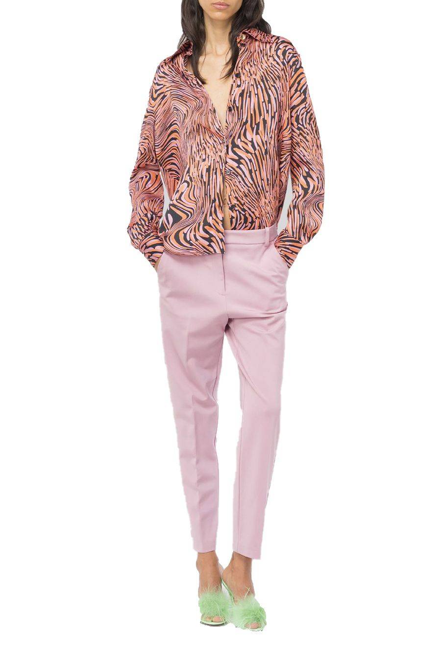PINKO  Pantaloni Elasticizzati PINKO in Viscosa Rosa per Donna Moda