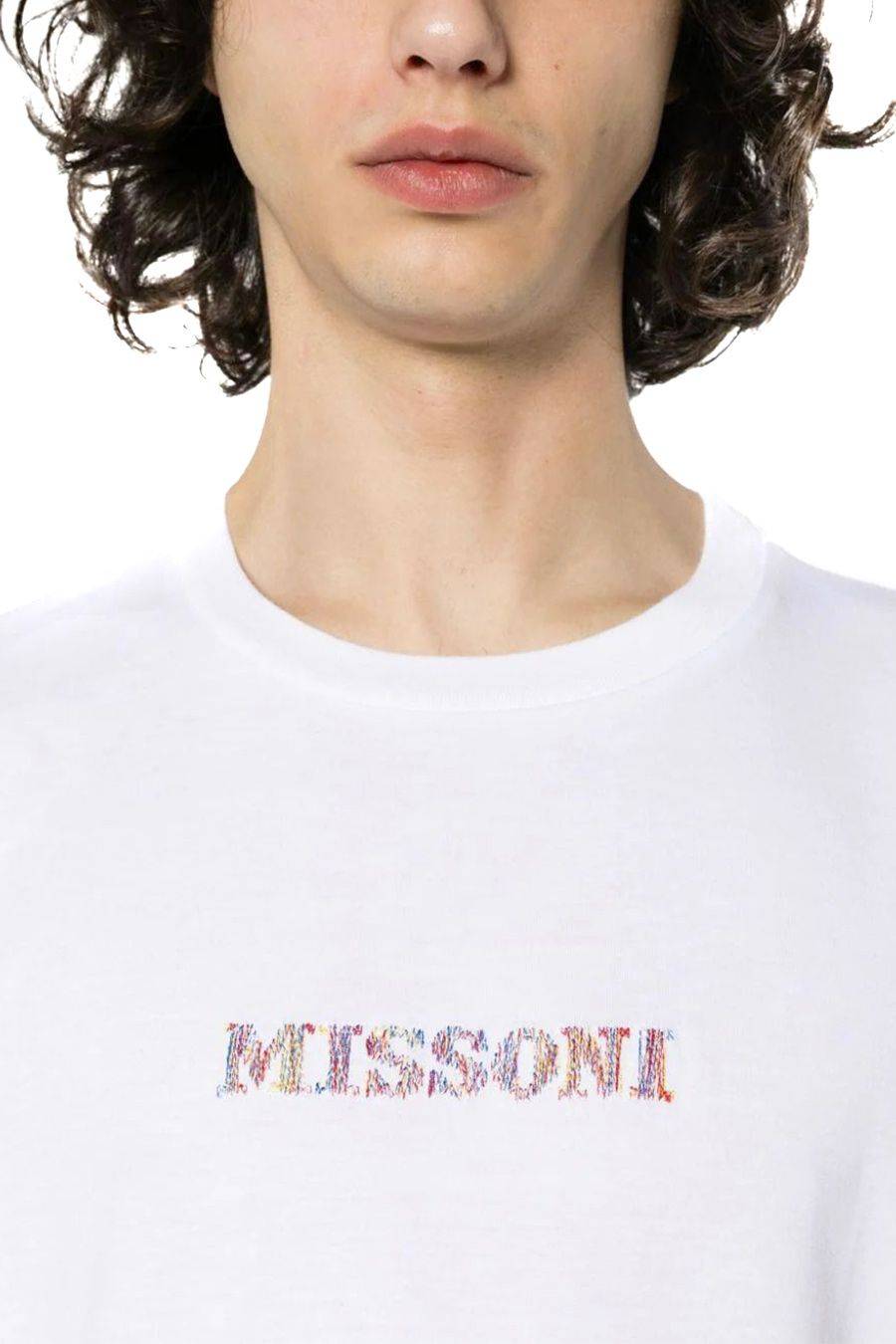 MISSONI  T-Shirt Bianca in Cotone Missoni da Uomo Italy