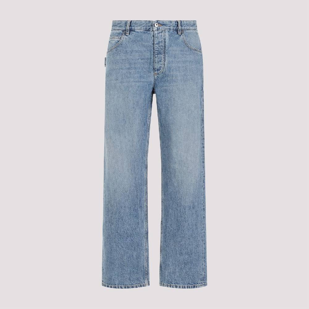 BOTTEGA VENETA  Jeans Dritti in Cotone Blu Medio Uomo Bottega Veneta Italia