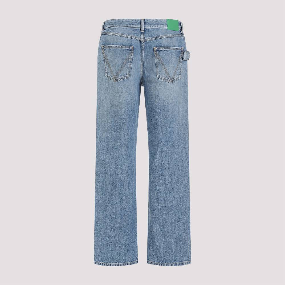 BOTTEGA VENETA  Jeans Dritti in Cotone Blu Medio Uomo Bottega Veneta Italia