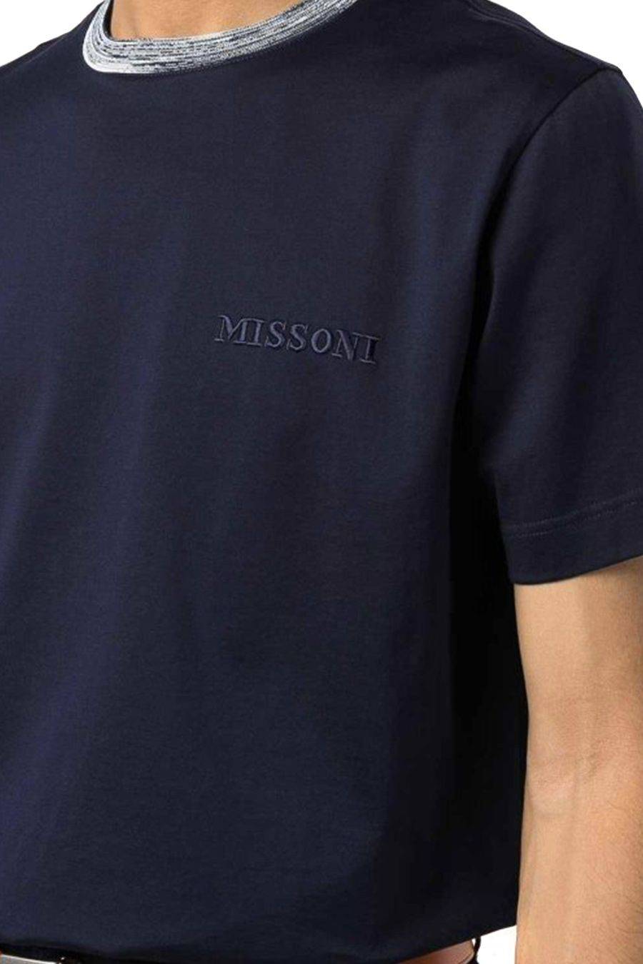 MISSONI  Polo di Cotone Blu Scuro Uomo Missoni UC22SL01-BJ0002-AS70WR ACQUISTA ORA