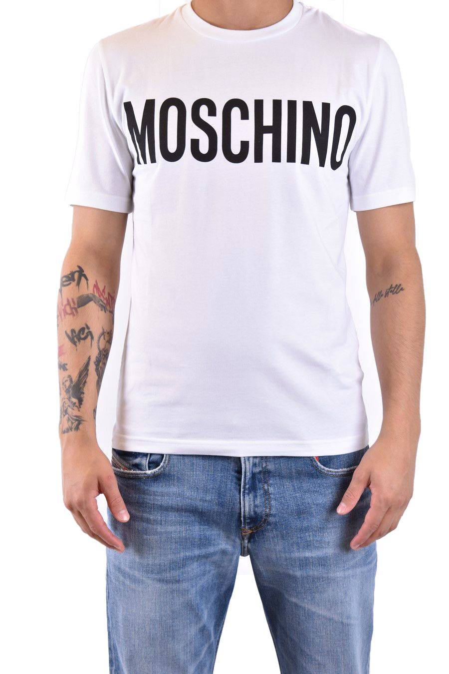 MOSCHINO  Polo Bianca in Cotone da Uomo Moschino A0702 20391001 Soddisfazione Garantita