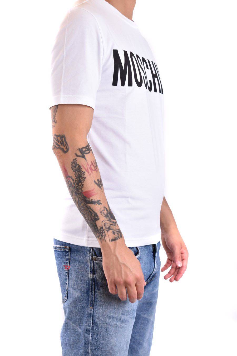 MOSCHINO  Polo Bianca in Cotone da Uomo Moschino A0702 20391001 Soddisfazione Garantita