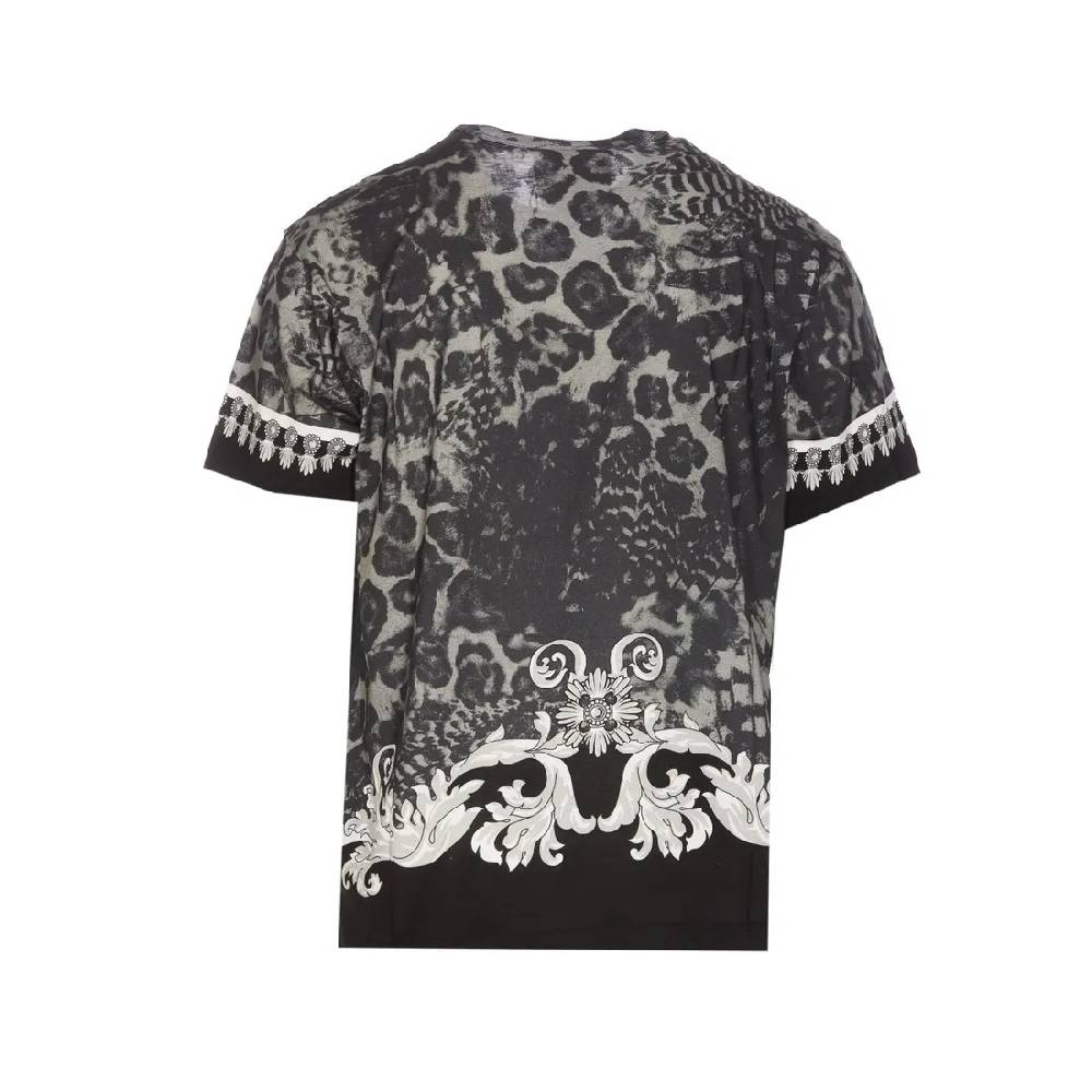 VERSACE JEANS COUTURE  T-Shirt Nera in Cotone Versace Jeans Couture Uomo Consegna Veloce