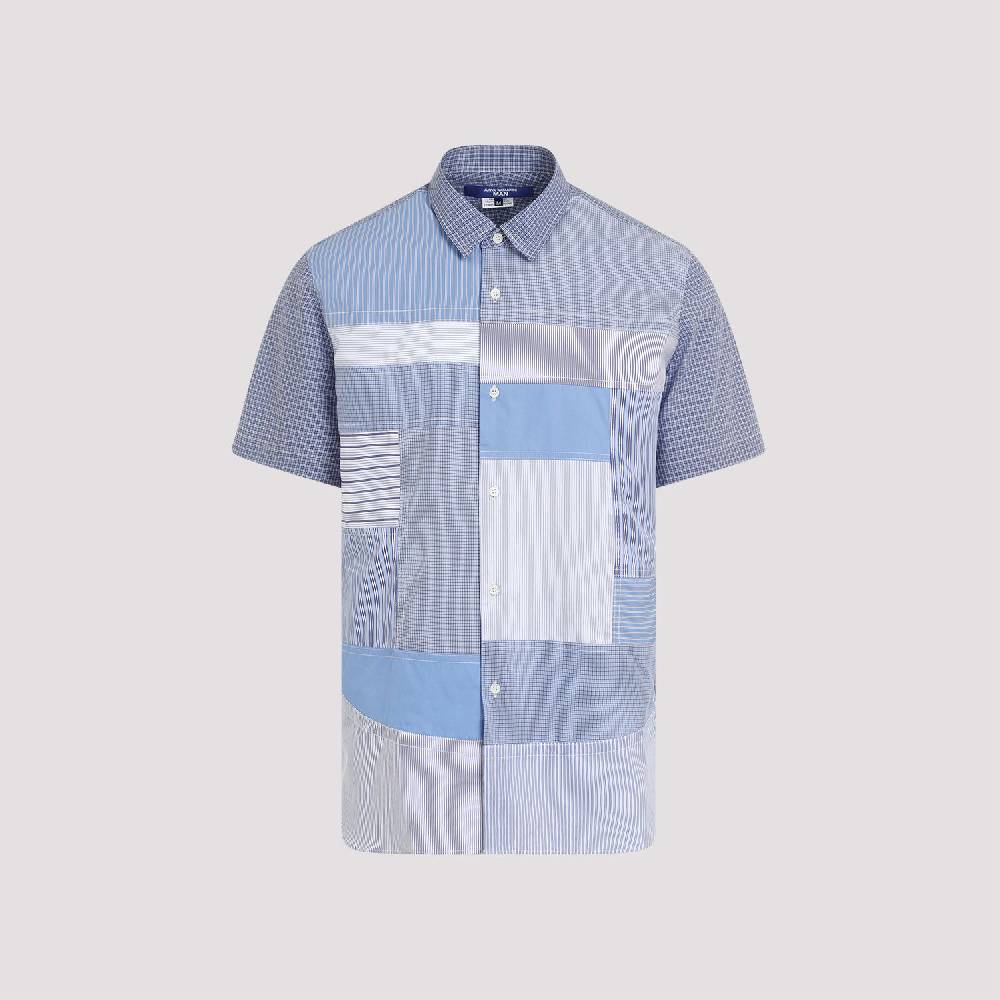 JUNYA WATANABE  Camicia Patchwork Blu in Cotone da Uomo Junya Watanabe Affare Del Giorno