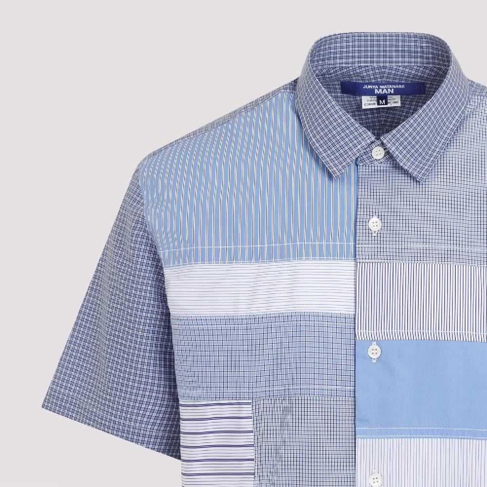 JUNYA WATANABE  Camicia Patchwork Blu in Cotone da Uomo Junya Watanabe Affare Del Giorno