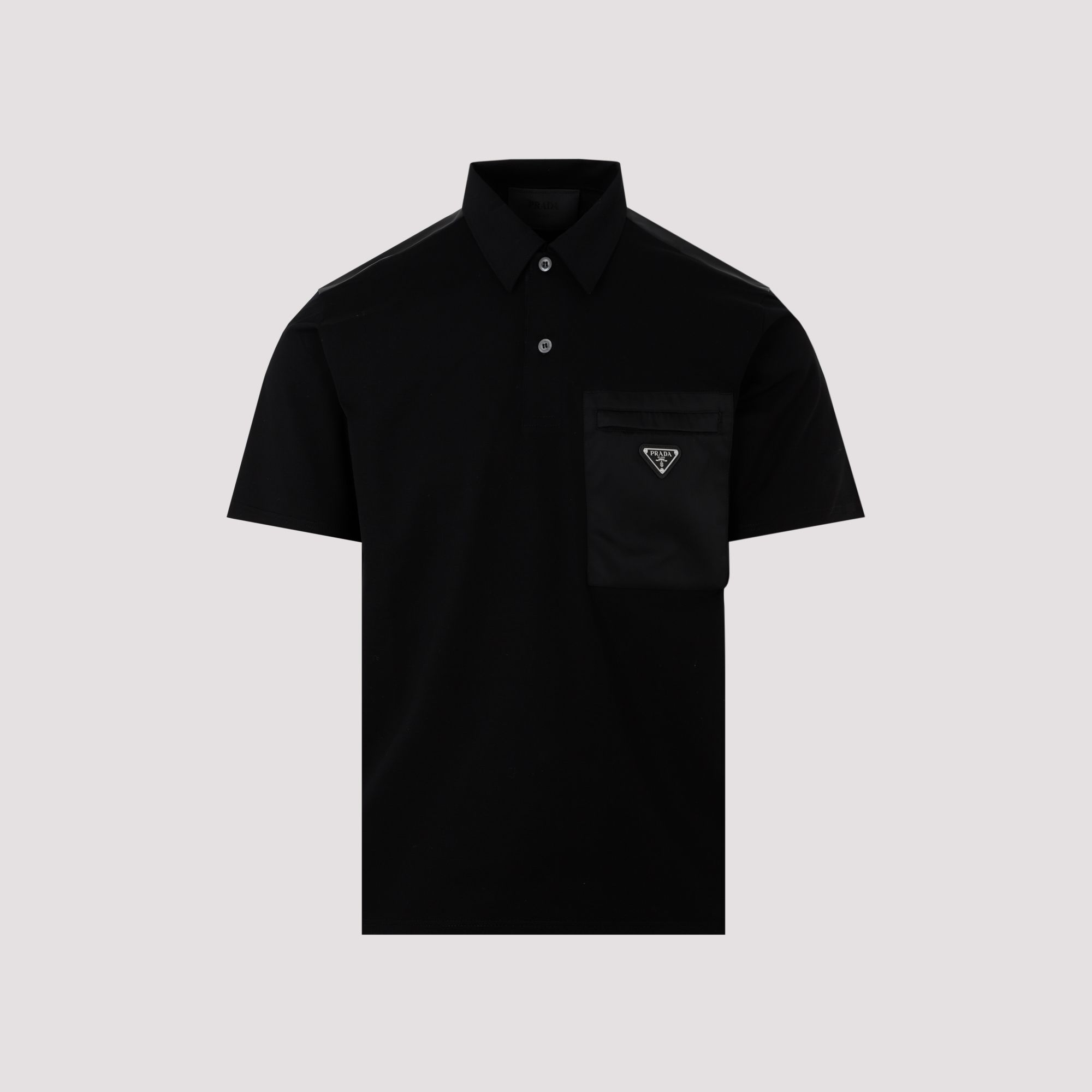 PRADA  Polo Prada in Cotone Nero - Colletto Classico & Logo Prezzo Ridotto