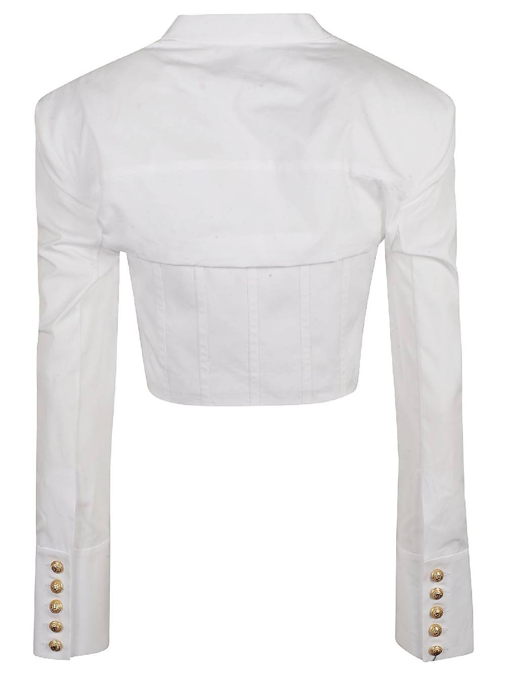 BALMAIN  Camicia Corta di Cotone Bianca BALMAIN da Donna Outlet