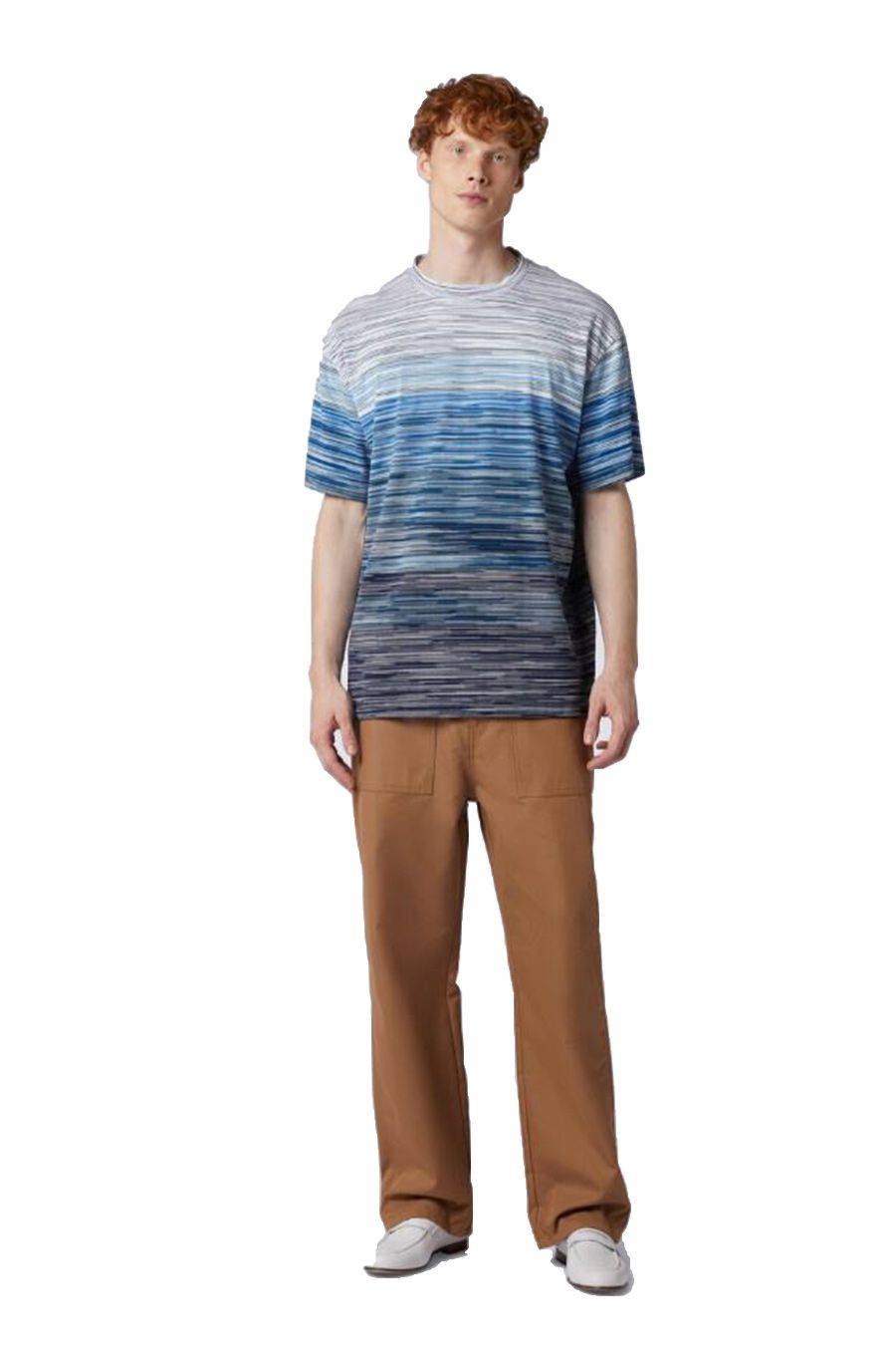 MISSONI  T-Shirt Cotone Blu Uomo Missoni Promozione