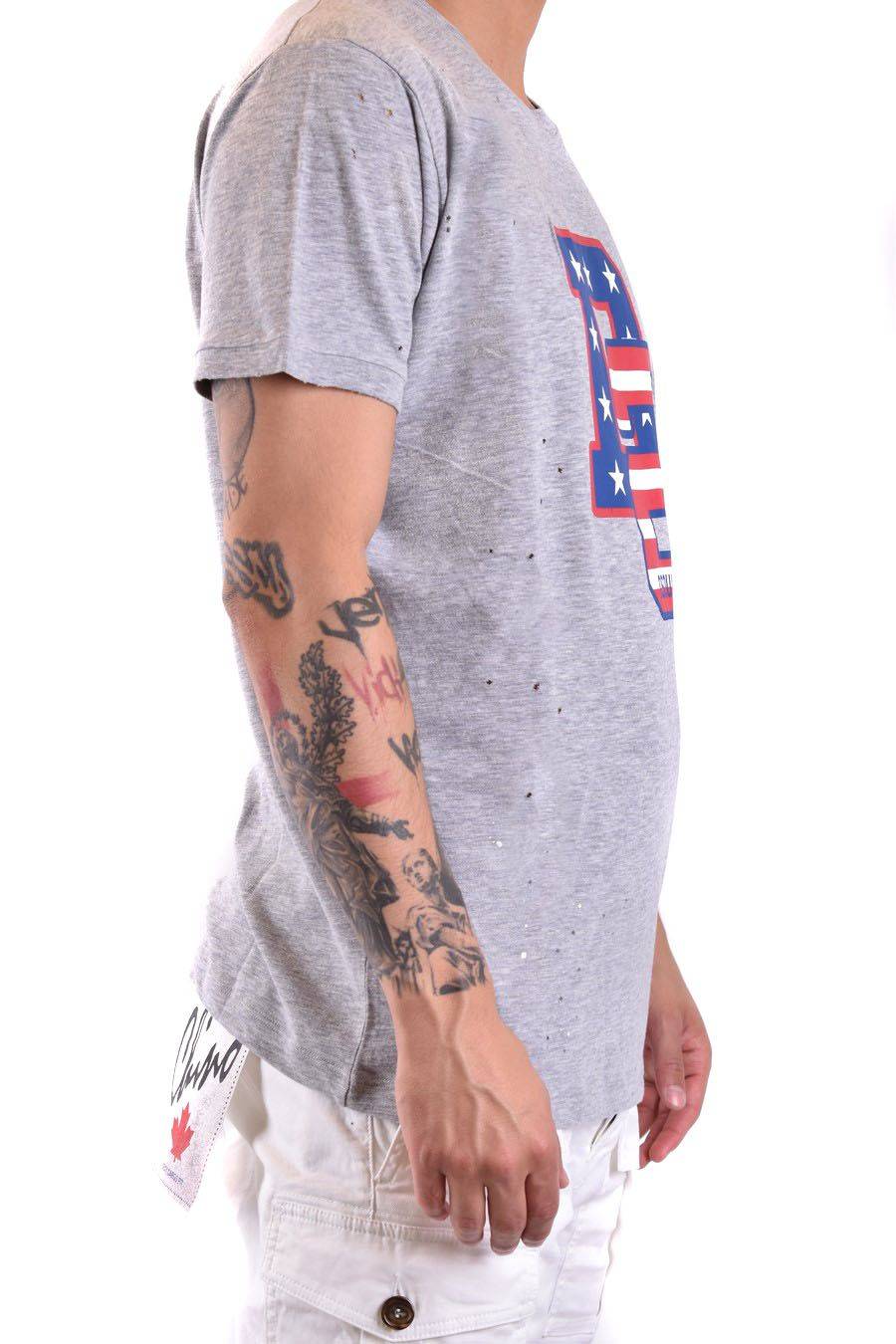 DSQUARED2  Polo Grigia in Cotone Uomo DSQUARED2 Soddisfazione Garantita