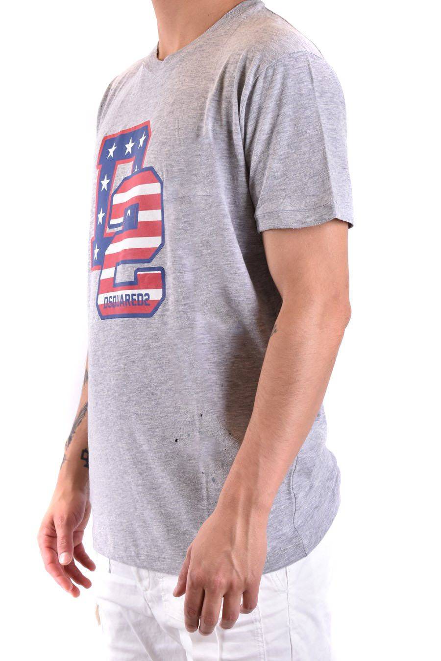 DSQUARED2  Polo Grigia in Cotone Uomo DSQUARED2 Soddisfazione Garantita
