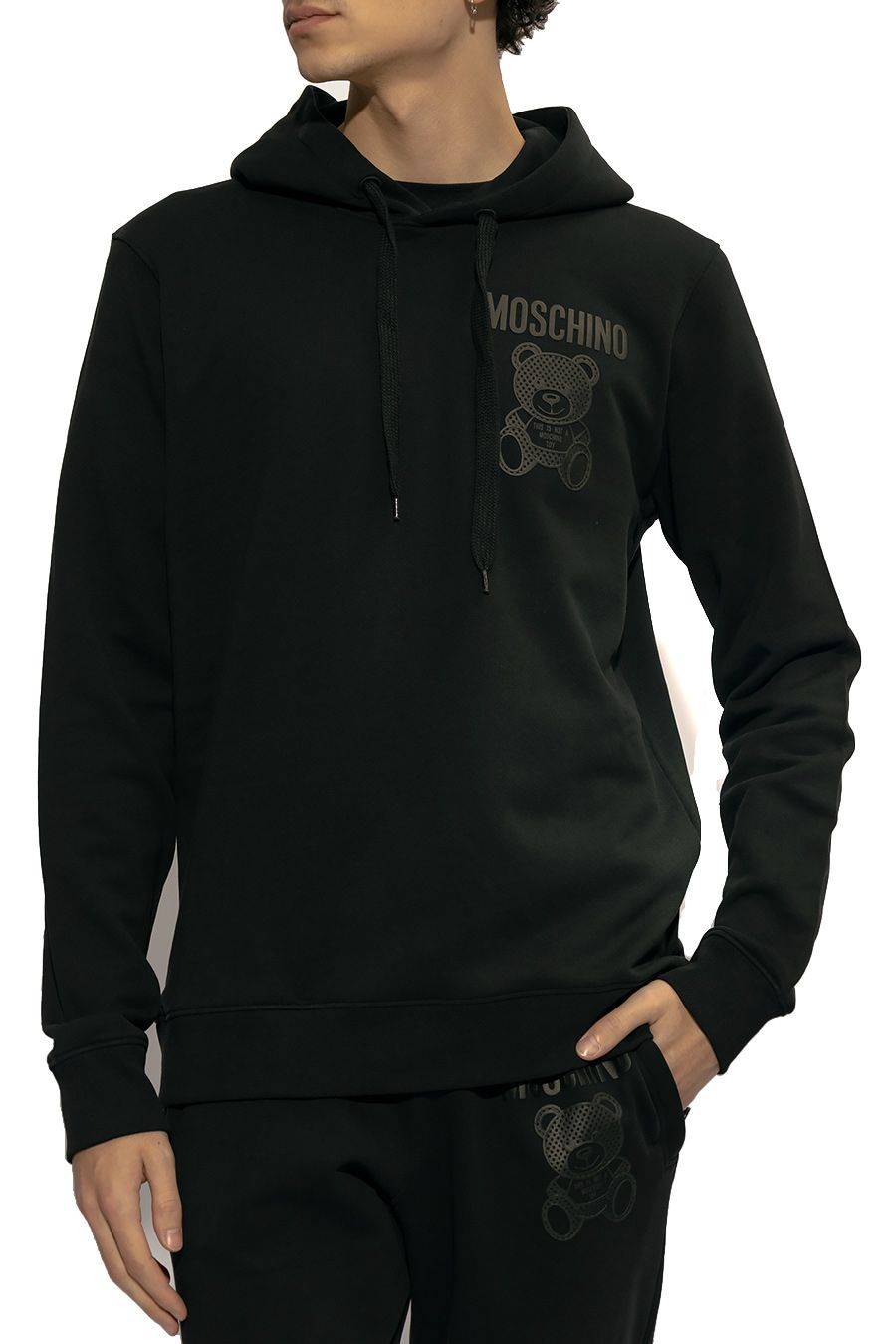 MOSCHINO  Felpa di Cotone Nero Uomo Moschino V1727 Consegna Veloce