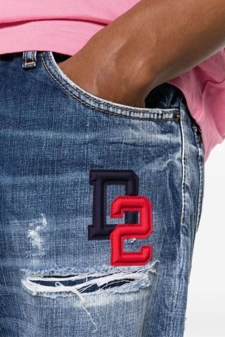 DSQUARED2  Jeans Blu Uomo DSQUARED2 Tessuto Misto Poliestere Cotone Fino Al -60%