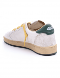 4B12 Sneakers uomo QUATTROBARRADODICI PLAY NEW 57 in pelle bianca In Linea