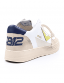 4B12 Sneakers uomo QUATTROBARRADODICI KYLE 752 in pelle bianca Qualità