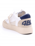 4B12 Sneakers uomo QUATTROBARRADODICI KYLE 752 in pelle bianca Qualità