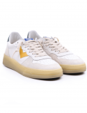 4B12 Sneakers uomo QUATTROBARRADODICI HYPER 924 in pelle bianca Promozione