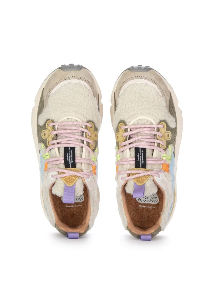 FLOWER MOUNTAIN | SNEAKERS YAMANO 3 SUEDE TEDDY BEIGE VERDE Qualità Garantita