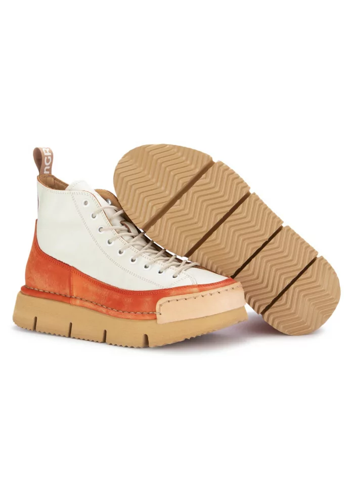 BNG REAL SHOES | SNEAKERS LA DINAMICA BIANCO PANNA ARANCIONE Nuova