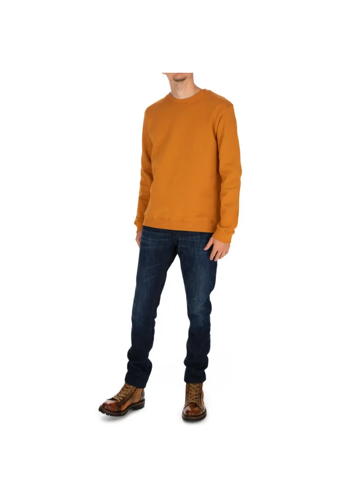 DONDUP | FELPA LOGO GIROCOLLO COTONE OCRA 2025