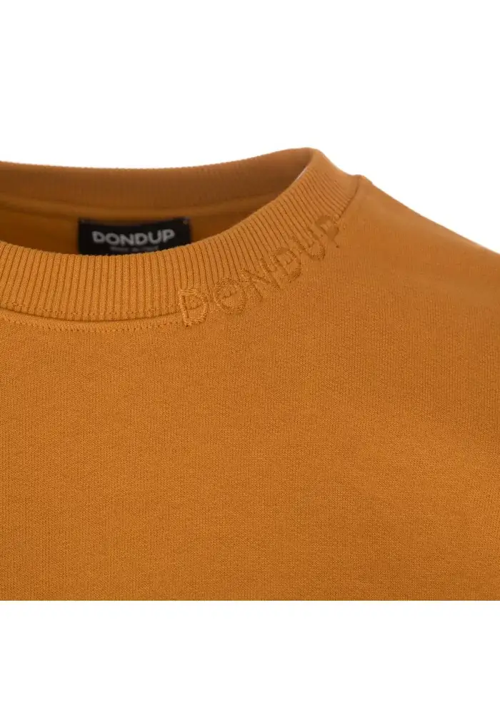 DONDUP | FELPA LOGO GIROCOLLO COTONE OCRA 2025
