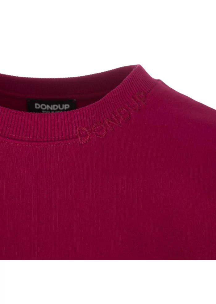 DONDUP | FELPA LOGO GIROCOLLO COTONE MAGENTA Vendita