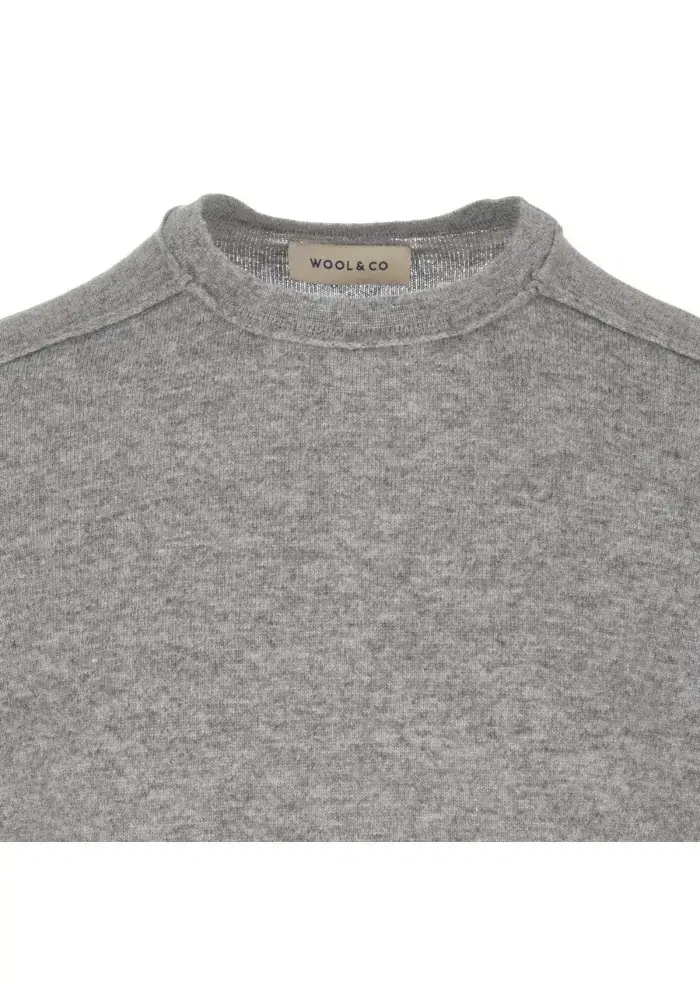 WOOL & CO | MAGLIONE LANA VISCOSA GRIGIO Promozione Limitata