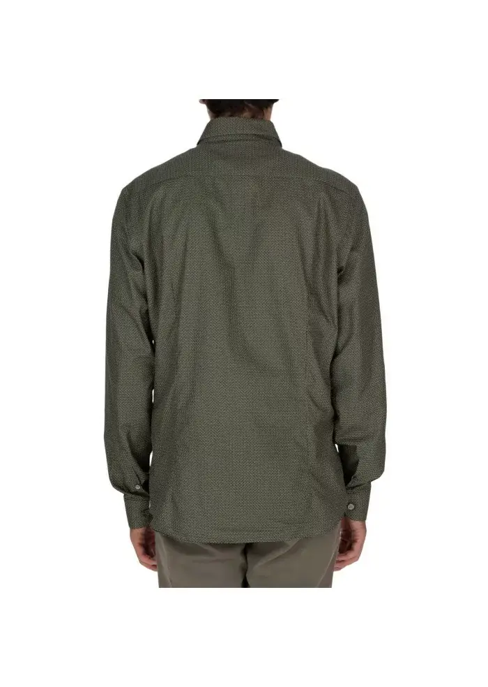 MASTRICAMICIAI | CAMICIA LUCA COTONE MICRO PATTERN VERDE Fino Al -60%