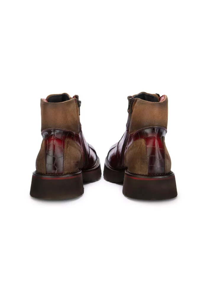 LORENZI | STIVALETTI ALLACCIATI SAFARI ROSSO MARRONE Offerta