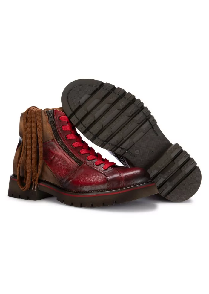 LORENZI | STIVALETTI ALLACCIATI SAFARI ROSSO MARRONE Offerta
