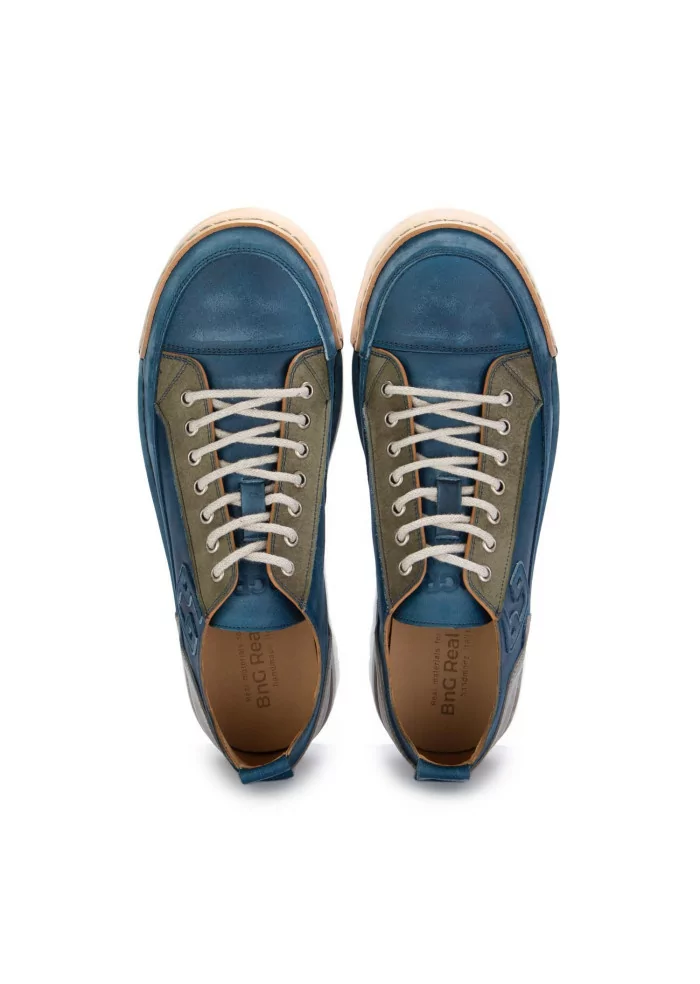 BNG REAL SHOES | SNEAKERS LA PATCH PELLE BLU JEANS Online