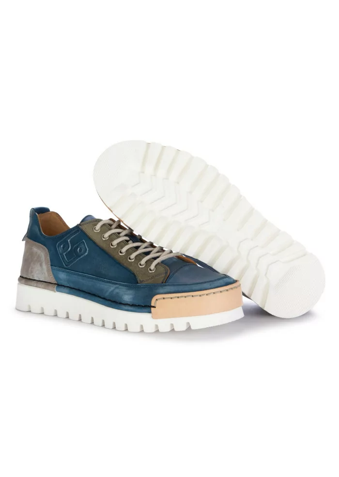 BNG REAL SHOES | SNEAKERS LA PATCH PELLE BLU JEANS Online