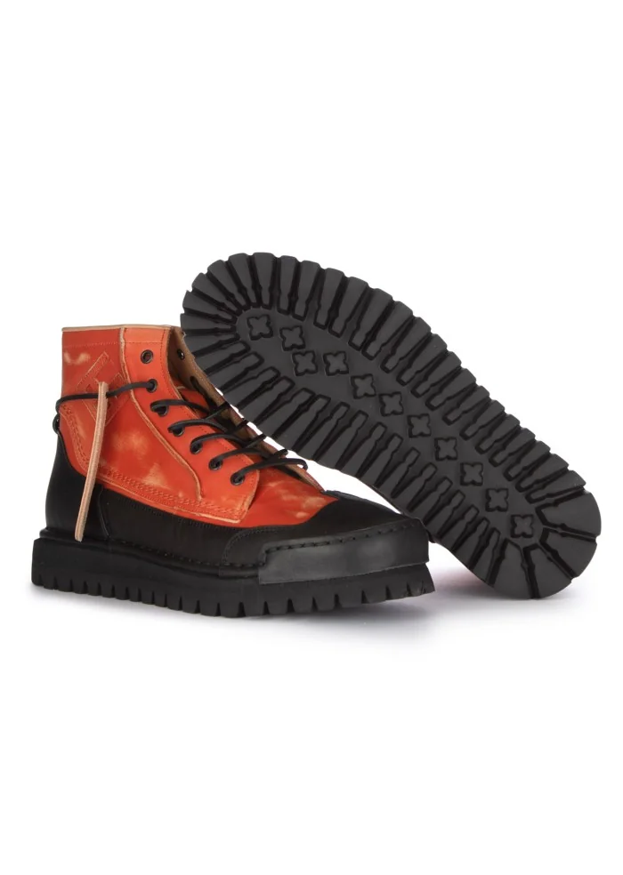 BNG REAL SHOES | SNEAKERS ALTE LA BIKER ARANCIONE NERO Italy