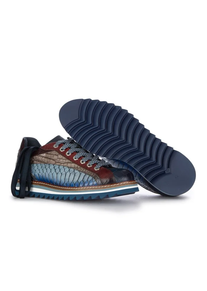 LORENZI | SCARPE ALLACCIATE DRILLO BLU Nuovo