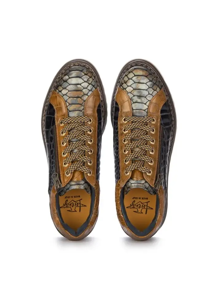 LORENZI | SCARPE ALLACCIATE CAMON CUOIO MARRONE NERO Qualità