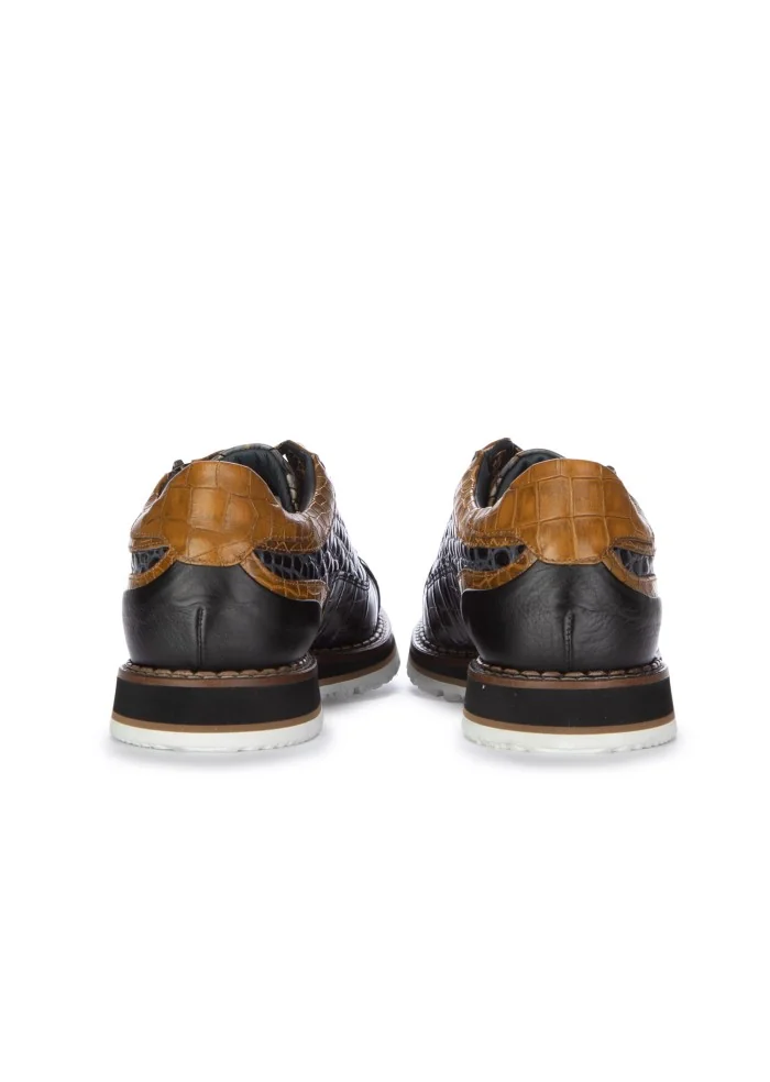 LORENZI | SCARPE ALLACCIATE CAMON CUOIO MARRONE NERO Qualità